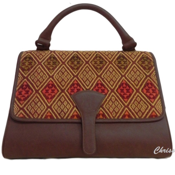 Leather and Pahikung woven Satchel handbag. - Picture 10 of 10